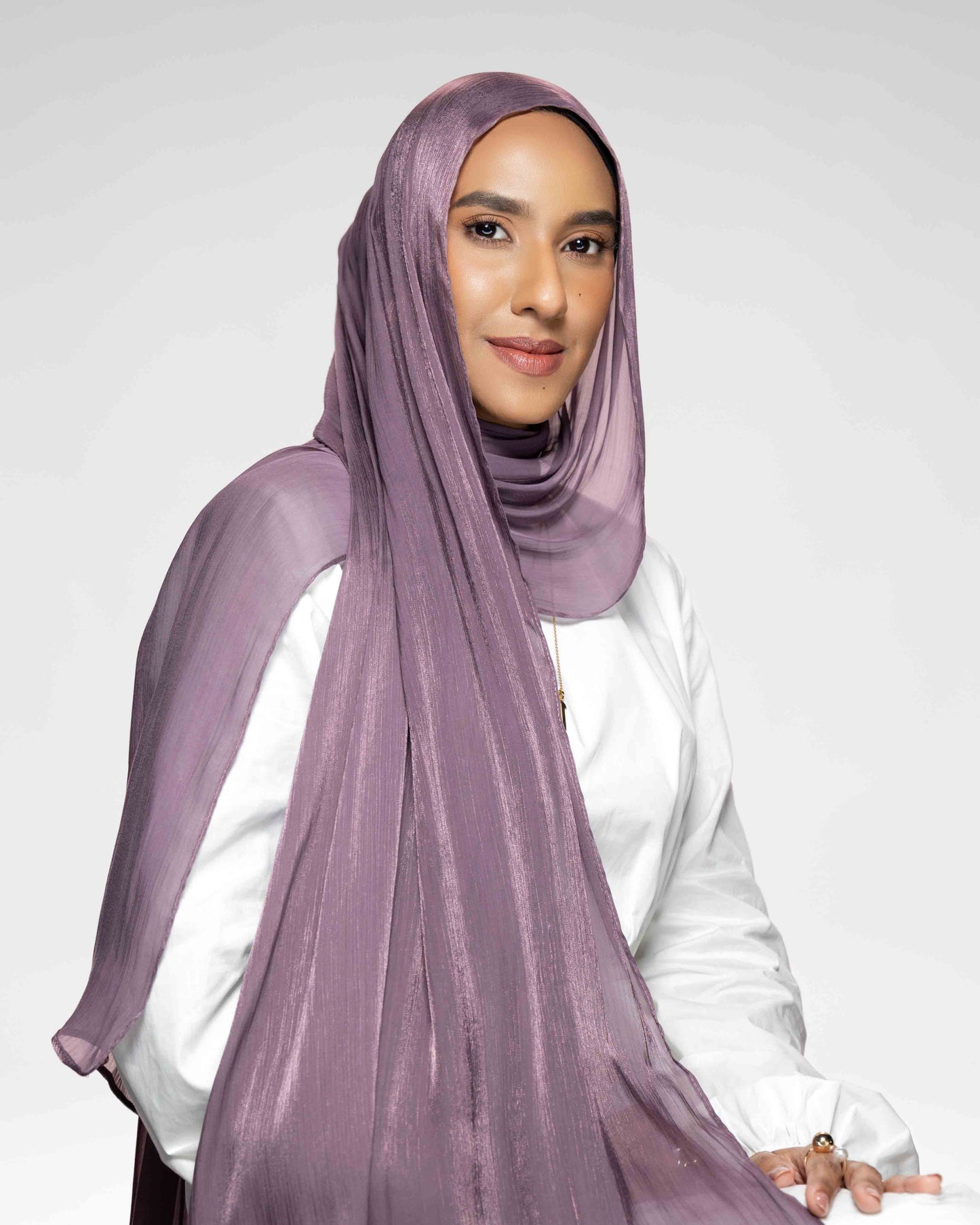 Shimmer Chiffon Hijab Amethyst