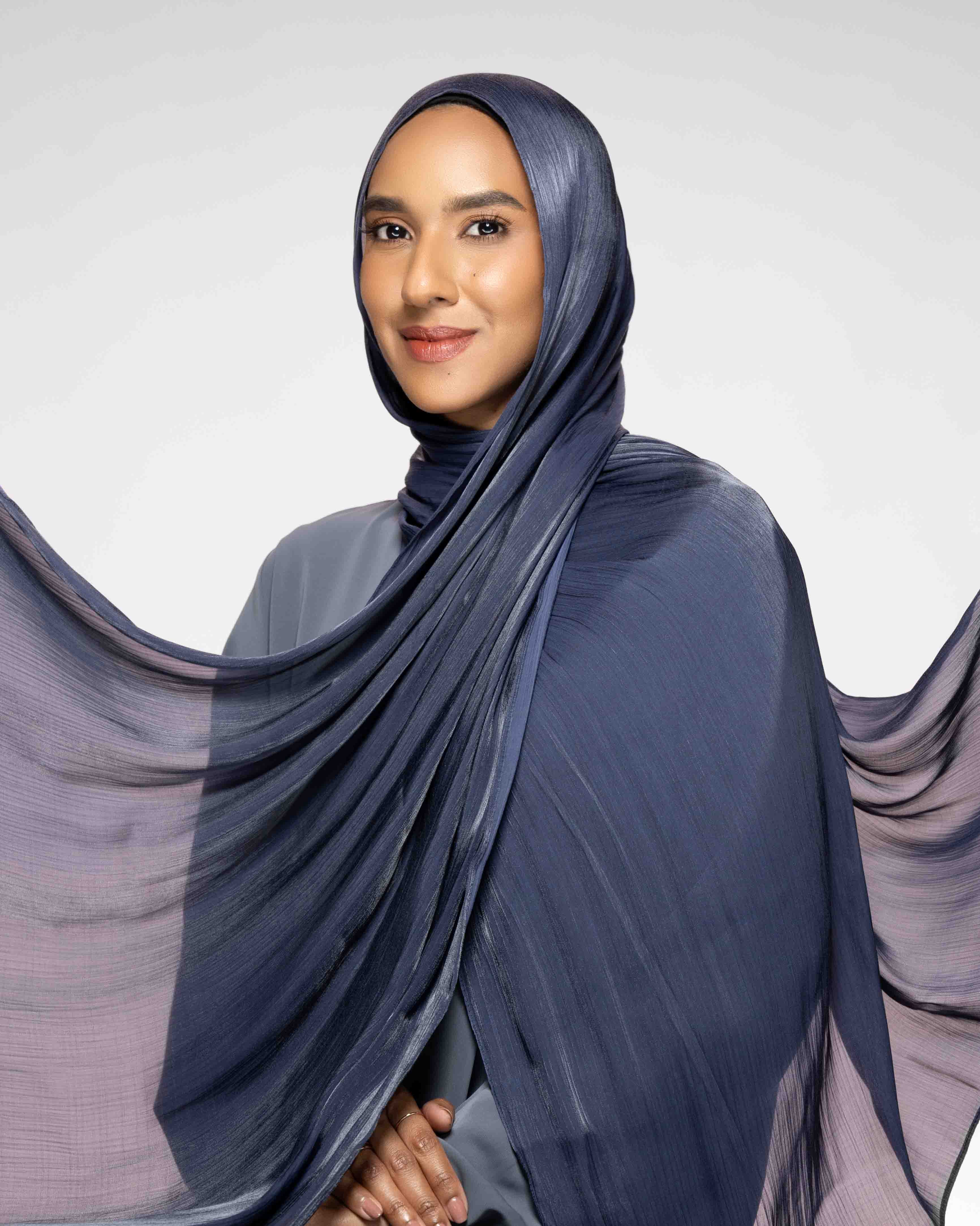 Shimmer Chiffon Hijab Navy Blue Sapphire